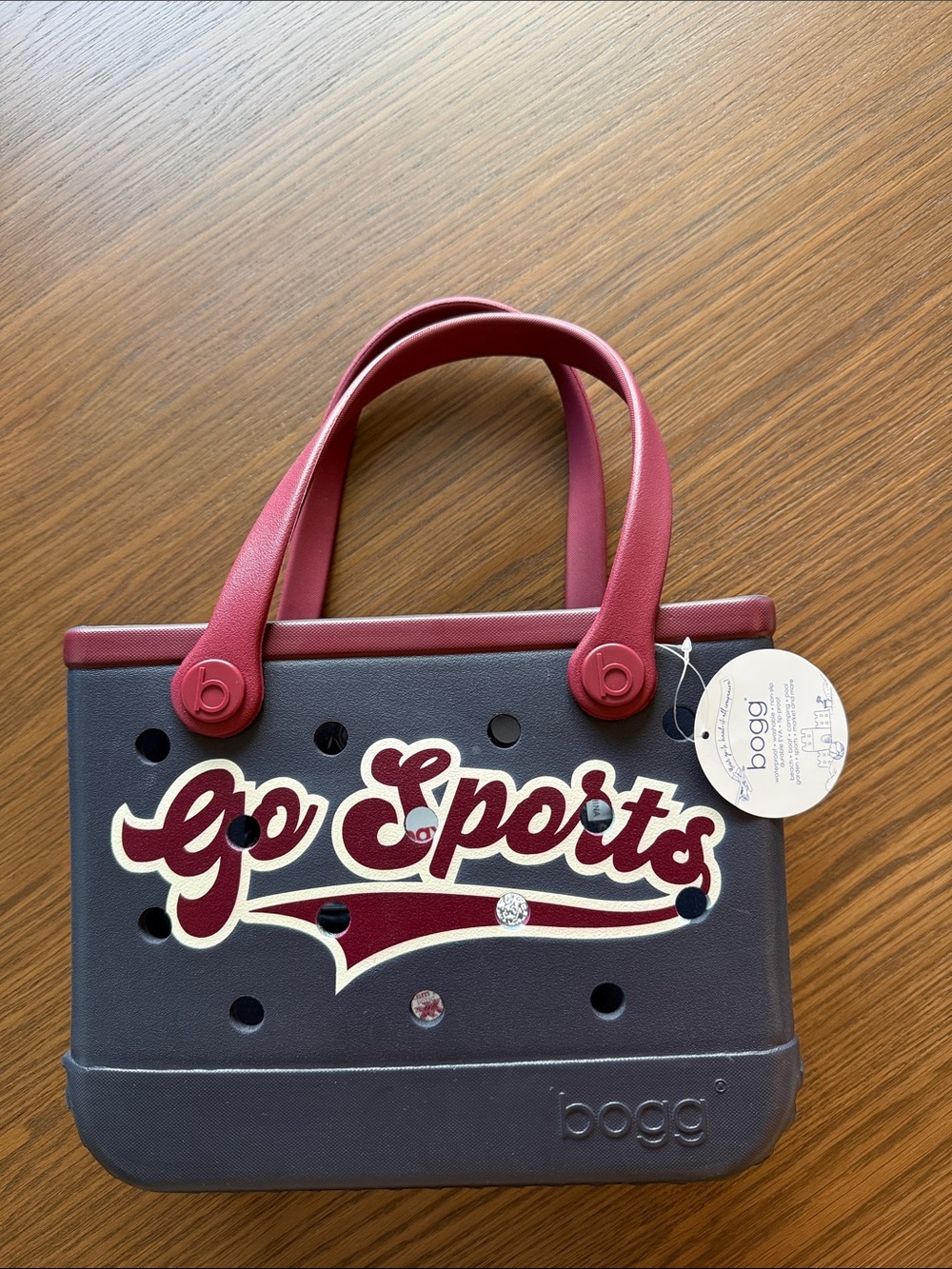 BOGG Go Sports Small Tote Bag in Navy and Burgundy